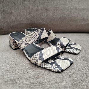 Marc Fisher  Pat Block Heel Square Toe Sandal - Size 8